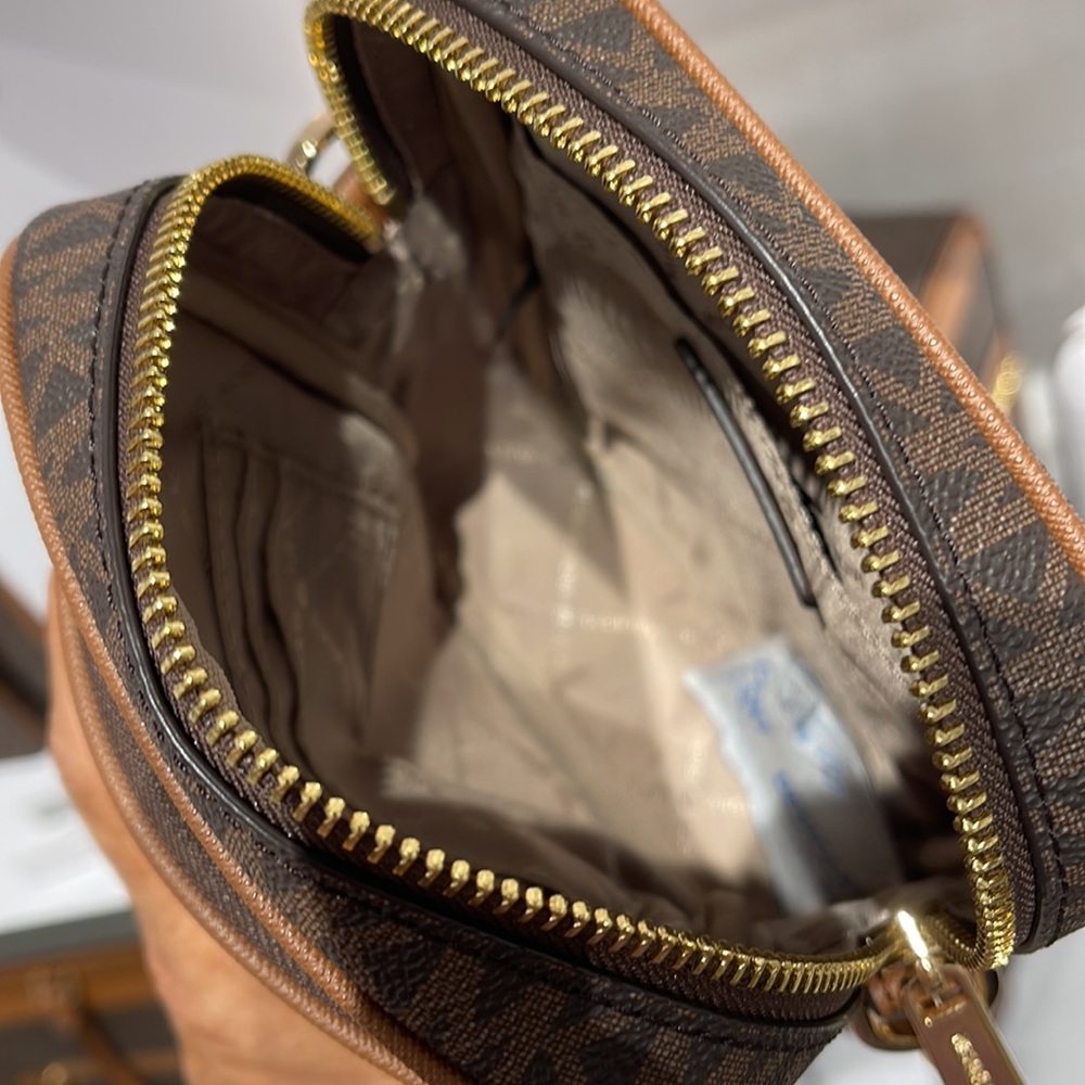 Michael Kors Jet Set Travel NS Chain Medium Logo Crossbody Bag Brown Color - Picture 9 of 16